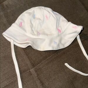 Polo by Ralph Lauren Kids White Hat with Pink and Blue Embroidery